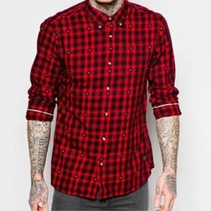 Scotch and Soda Red & Black Flannel Shirt